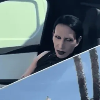 🌟 889c0f01 Marilyn Manson musisi, selebriti, penyanyi, gotik, pria telegram sticker