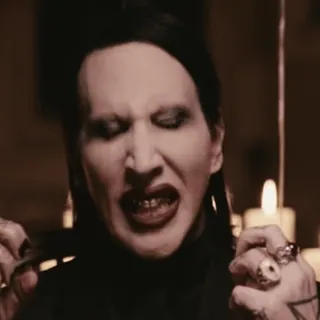 🌟 9f0e5d69 Marilyn Manson musik, penyanyi, potret, selebriti, pria telegram sticker