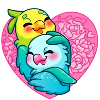 ❤️ 356e63d0 鳥, 愛, かわいい, ハート, 友情, 漫画 telegram sticker