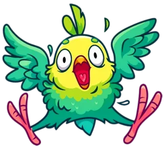 😱 391418fa 鳥, オウム, かわいい, 漫画, 動物 telegram sticker