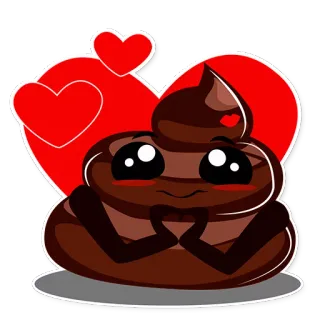 😘 407c561a Kackhaufen Emoji, Herz, süß, Liebe telegram sticker
