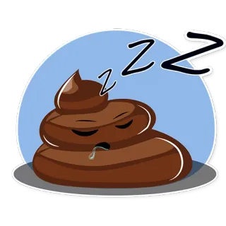 😴 4cd0ee60 Kacka, Emoji, Schlafend, Cartoon, zzz, Sabber telegram sticker