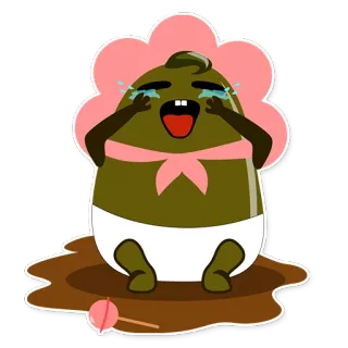 😭 7f3eb538 weinen, baby, cartoon, avocado, lutscher, rosa telegram sticker