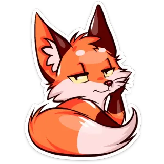 😊 94fa840a lis, zwierzę, słodki, pomarańczowy, kreskówka telegram sticker