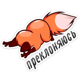 😱 a1c54087 преклоняюсь lis, zwierzę, słodki, błaganie, kłanianie się, pomarańczowy telegram sticker