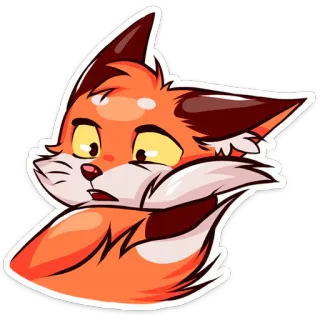 😳 f81aa32b lis, kreskówka, zwierzę, pomarańczowy telegram sticker