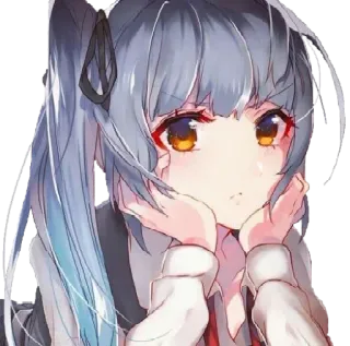 😤 3a3d17ea anime, meisje, schattig, manga, portret telegram sticker