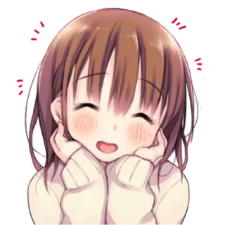 😄 841bc2b2 Anime, Meisje, Blij, Schattig, Cartoon telegram sticker