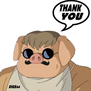 😀 47182685 THANK YOU หมู, ขอบคุณ, การ์ตูน telegram sticker