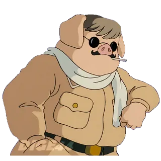 🚬 ee59784d Porco Rosso อนิเมะ, พอร์โค รอสโซ, หมู, นักบิน, สตูดิโอจิบลิ telegram sticker