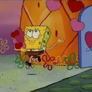 ♥ 03817844 SpongeBob SquarePants Hoạt hình, Spongebob, Trái tim, Tình yêu whatsapp sticker