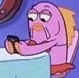 😐 51c12426 spongebob, cá, buồn, hoạt hình whatsapp sticker