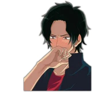 😶 7d22fa20 动漫, 男孩, 男人, 卡通, 脸红, 尴尬 telegram sticker