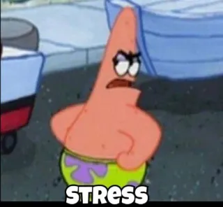 ➖ 07a32091 Patrick Star Spongebob Squarepants STRESS patrick, spongebob, stres, kartun, mood, marah telegram sticker