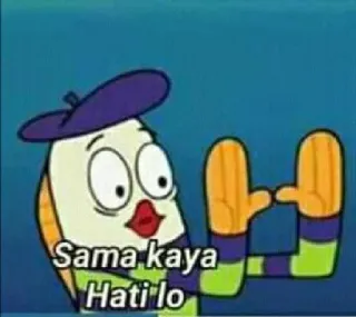 ➖ 76031827 Sama kaya Hati'lo Kartun, Ikan, Lucu, Meme telegram sticker