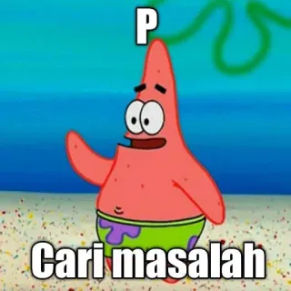 ➖ a4fa8327 Patrick Star Spongebob Squarepants P
Cari masalah Kartun, Spongebob, Patrick, Bintang laut, Lucu, Meme telegram sticker
