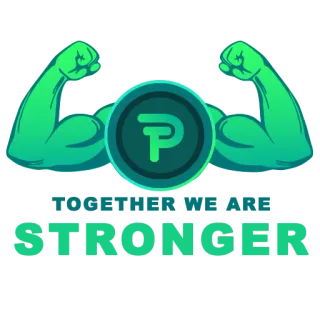 💪 845c52e1 TOGETHER WE ARE STRONGER motivazionale, lavoro di squadra, forza, insieme, successo, moneta, muscoli telegram sticker