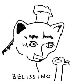 👌 17bf7c01 BELISSIMO kot, zwierzę, mem, śmieszne, ilustracja telegram sticker