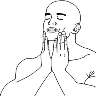 😌 ab7f0b5b mężczyzna, twarz, mem, zadowolony, usatysfakcjonowany, cieszący się, czuje się dobrze telegram sticker