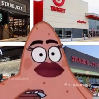 👄 ee72d7c3 Patrick Star Spongebob Squarepants Corporatebish kreskówka, mem, humor, Patryk Rozgwiazda, Spongebob Kanciastoporty telegram sticker