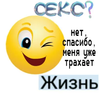 😤 16f51a1c СЕКС?
нет, спасибо, меня уже трахает
Жизнь 表情符号, 俄语, 文字, 眨眼 telegram sticker