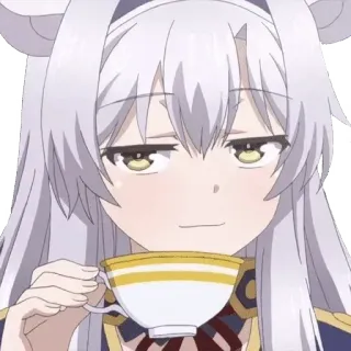 🍵 6f4a9c73 anime, character, cute, tea, drinking telegram sticker