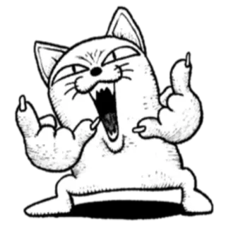 🤘 1b2042a6 Katze, Stinkefinger, beleidigend, unhöflich, Tier, Cartoon, Geste telegram sticker