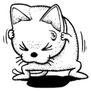 😣 30cf7b78 Katze, Tier, lustig, Meme, Skizze, Zeichnung, Cartoon telegram sticker