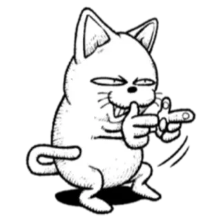 👉 af209574 Katze, Cartoon, Tier, Illustration, Lustig, Zeichnung telegram sticker