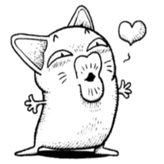 😘 e19f7955 Katze, Kuss, Liebe, Tier, Cartoon, Herz, süß telegram sticker