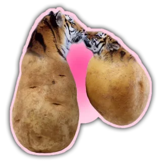 💕 e25ddf8c tiger, kartoffel, tier, lustig, hybrid, meme telegram sticker