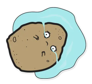 😭 468f0bda batata, chorando, triste, emoções, comida, vegetal whatsapp sticker