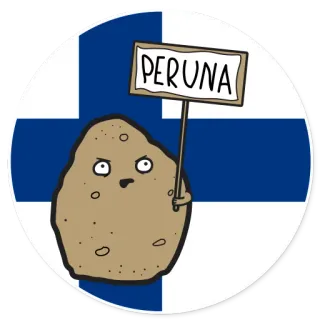 🇫🇮 93284b98 PERUNA batata, finlândia, comida, legume, placa whatsapp sticker