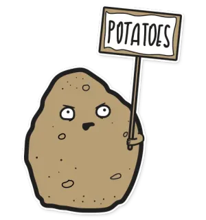 🌝 9ecc4153 POTATOES batata, comida, vegetal, sinal, desenho animado, engraçado, fofo, olhos whatsapp sticker