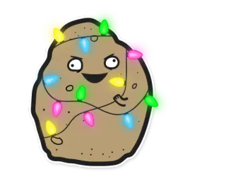 🎄 f29247aa batata, luzes de natal, desenho animado, feriado, engraçado, adesivo whatsapp sticker