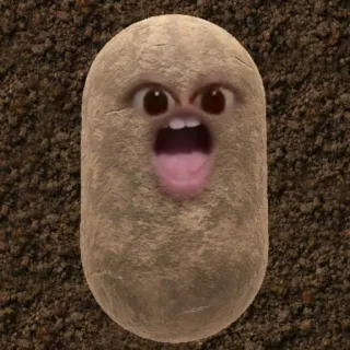 🥔 39f841ee 감자, 얼굴, 웃긴, 소리 지르는, 이상한, 밈 telegram sticker