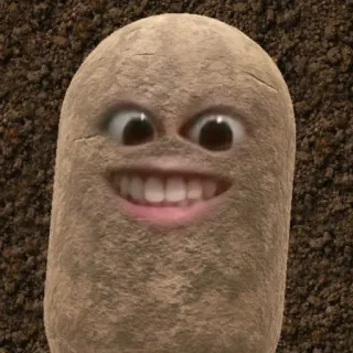 🥔 6fb34818 감자, 밈, 소름, 음식, 눈, 얼굴 telegram sticker