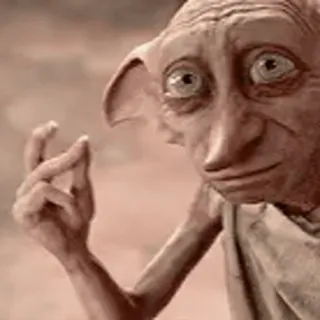 😶 8c46a21a Dobby Harry Potter Dobby, Harry Potter, elfe de maison, fantaisie, monde des sorciers, personnage telegram sticker