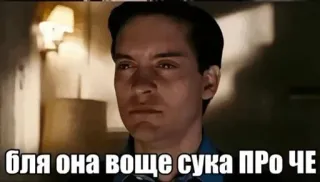 🌟 165618db Peter Parker Spider-Man бля она воще сука про че Meme, lustig, russisch, beleidigend whatsapp sticker