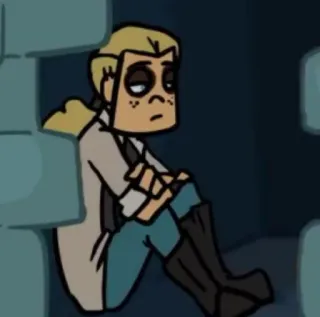 📖 c0b8afa1 การ์ตูน, ตัวละคร, เศร้า, นั่ง telegram sticker