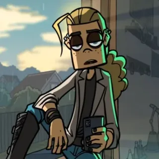 📖 c9ff9107 การ์ตูน, อีโม, วัยรุ่น, หน้าต่าง, สไตล์ telegram sticker