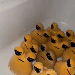 💦 34eb1c99 vàng, hoạt hình, blob, mắt, dễ thương, hài hước, meme whatsapp sticker