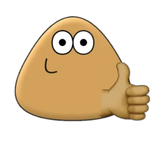 👍 72722868 Pou Pou, blob, thumbs up, cartoon, mascot, neutral telegram sticker
