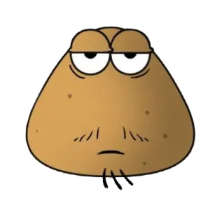 😒 838d68ef Pou pou, character, game, virtual pet, mobile game telegram sticker