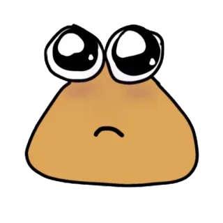 😓 a032bad2 Pou digital pet, game, cute, cartoon, eyes telegram sticker