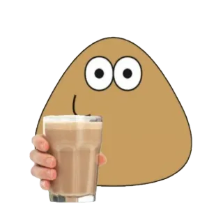 🥛 a0e76387 Pou Pou, virtual pet, game, mobile game, beverage, drink telegram sticker