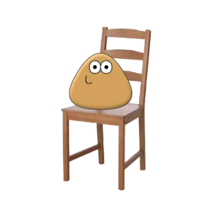 🪑 aa4b7cd0 Pou Pou, chair, mobile game, pet, cute, cartoon telegram sticker