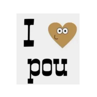 😻 b3094b55 Pou I ❤ pou Pou, heart, love, virtual pet, game telegram sticker
