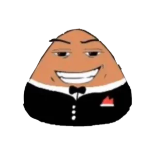 😏 c0bbceac pou, meme, character, tuxedo, cartoon telegram sticker