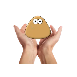 🤲 e2fac027 Pou Pou, virtual pet, mobile game, casual game, cute, hands telegram sticker